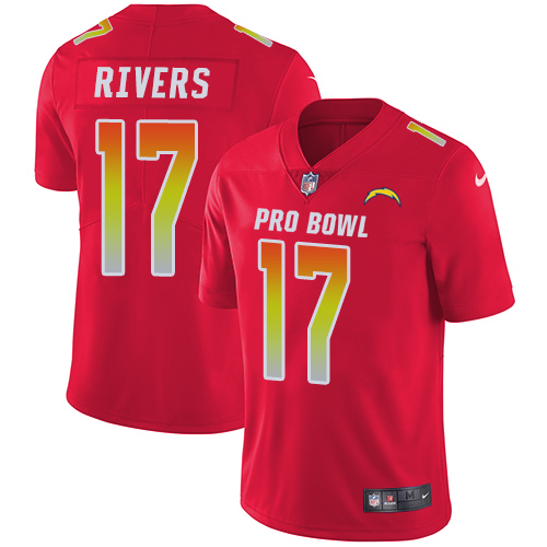 Nike Chargers #17 Philip Rivers Red Men's Stitched NFL Limited AFC 2018 Pro Bowl Jersey - Click Image to Close